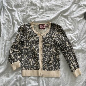 Juicy Couture floral cropped cardigan sweater small petite